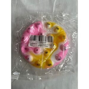 Pink Yellow Marble Pop Fidget Toy Silicone Sensory Stress Relief Numbered 4in